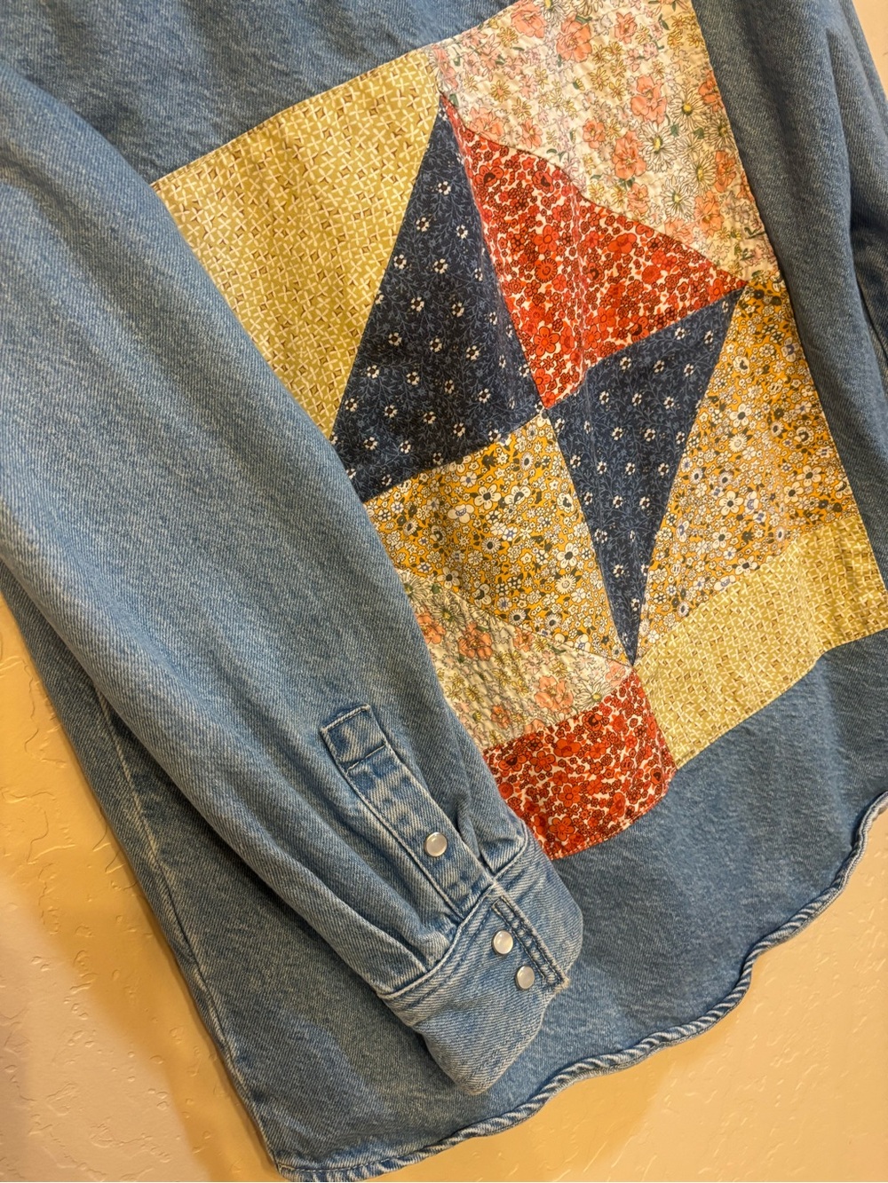 Levi's Dorsey patchwork western shirt Light Blue Denim Button-Up Shirt Jacket